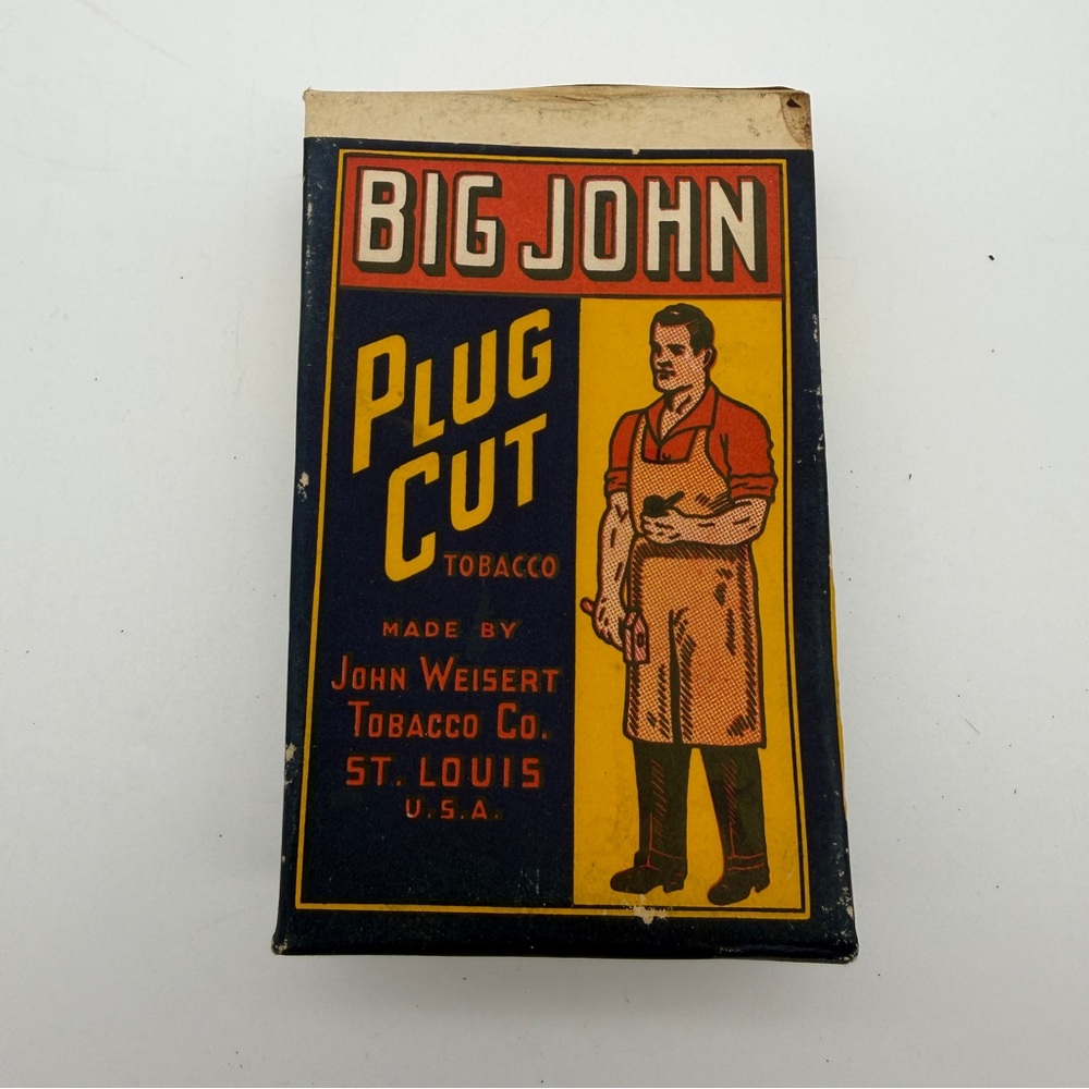 Vtg BIG JOHN Tobacco Plug Cut Tobacco Box John Weidert St Louis MO USA Box Only